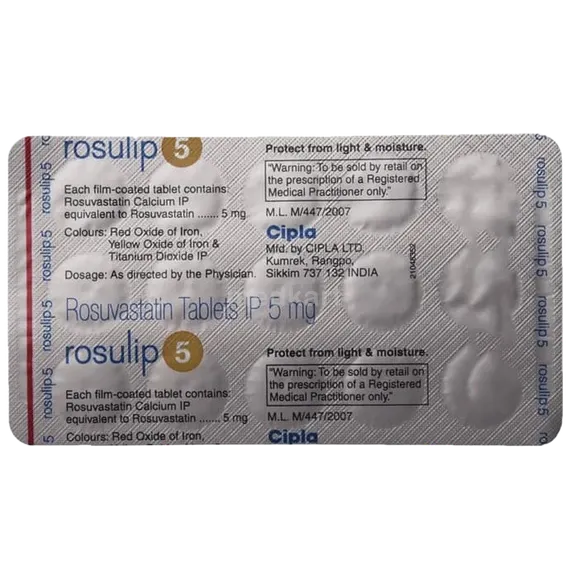 rosulip 5mg tablet 15's